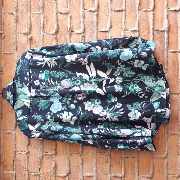 Banana Republic Dillon Stretch Satin Botanical Print Blouse - Picture 5 of 12